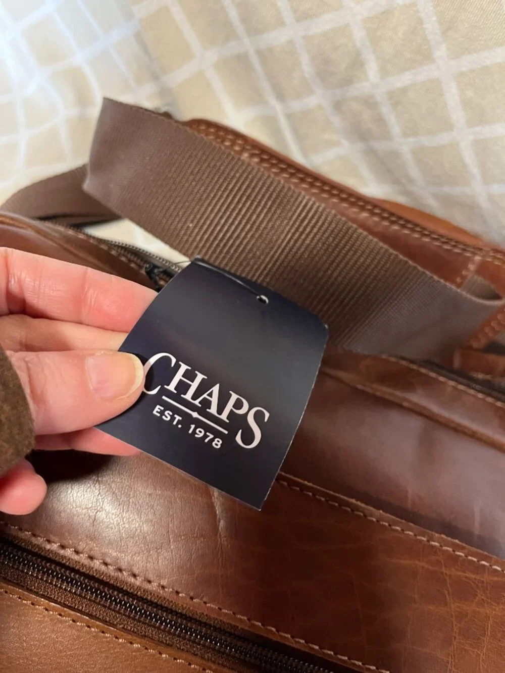 Chaps Leather Travel‎ Bag / Extra Large Briefcase Mens (NWT)